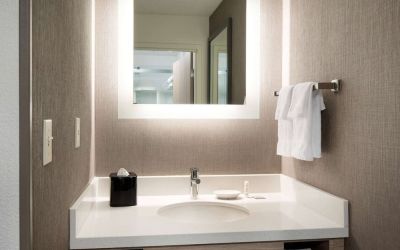 Private guest bathroom at Sonesta Select Seattle Renton.