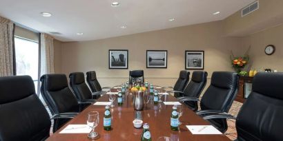 Meeting room at DoubleTree By Hilton Grand Rapids Airport.