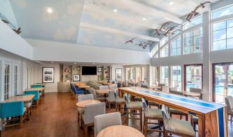 Dining area perfect for coworking at Hampton Inn & Suites Amelia Island-Historic Harbor Front.