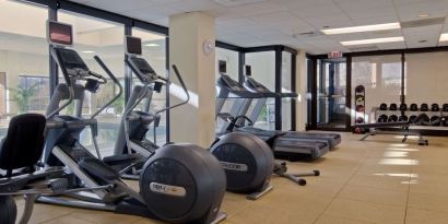 Fitness center at DoubleTree By Hilton Lisle-Naperville.