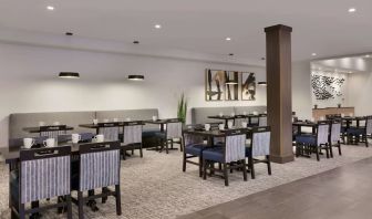 Breakfast area perfect for coworking at DoubleTree By Hilton Canton Downtown.