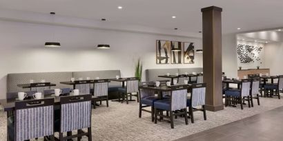 Breakfast area perfect for coworking at DoubleTree By Hilton Canton Downtown.
