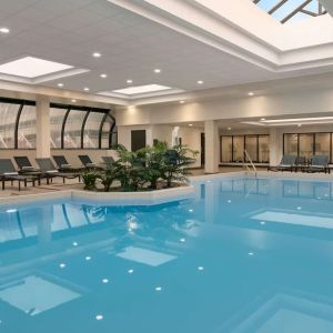 Relaxing indoor pool at DoubleTree By Hilton Canton Downtown.