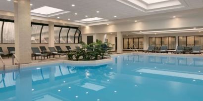 Relaxing indoor pool at DoubleTree By Hilton Canton Downtown.