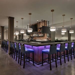 Hotel bar at DoubleTree By Hilton Canton Downtown.