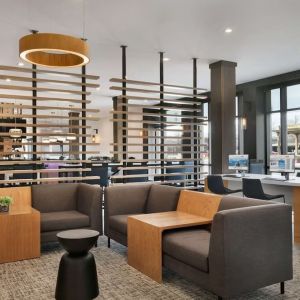 Business center and elegant workspace at DoubleTree By Hilton Canton Downtown.