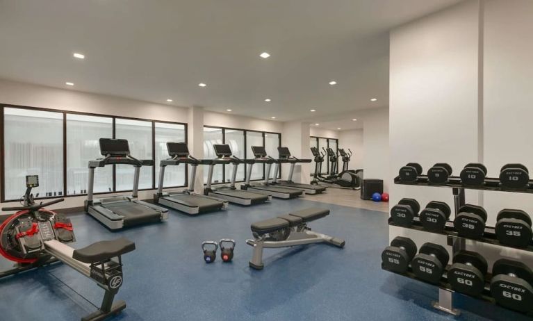 Fitness center at DoubleTree By Hilton Canton Downtown.