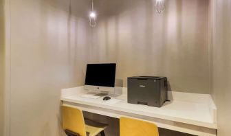 Business center with computer, printer and ergonomic chair at Sonesta ES Suites Parsippany Morris Plains.