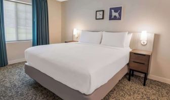King bed at Sonesta ES Suites Austin The Domain Area.