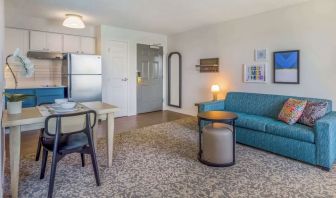 Day use suite with living room and kitchen at Sonesta ES Suites Austin The Domain Area.