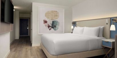 King bed at Sonesta White Plains Downtown.