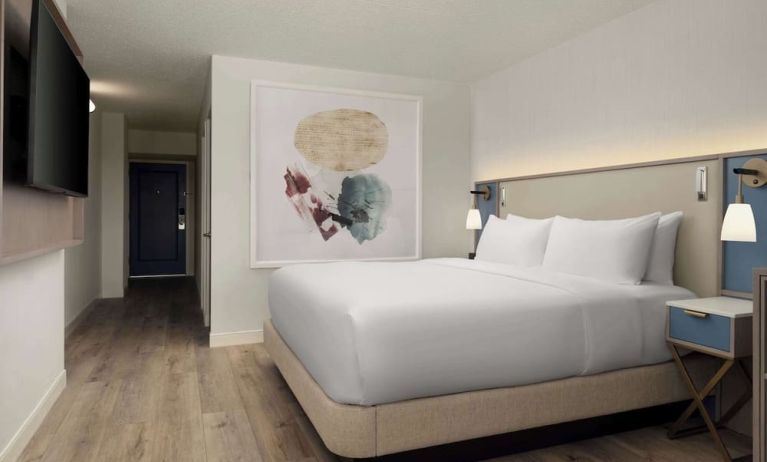 King bed at Sonesta White Plains Downtown.