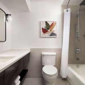Private guest bathroom at Sonesta White Plains Downtown.