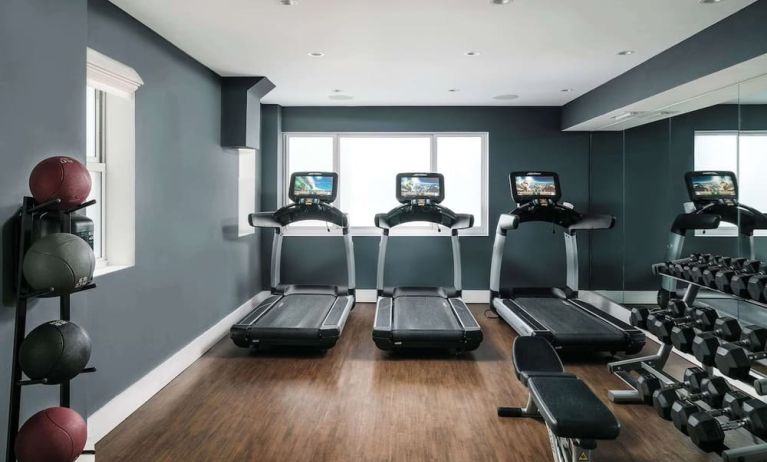 Well equipped fitness center at Nautilus Sonesta Miami Beach.