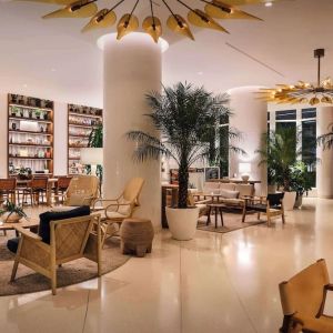Lobby lounge at Nautilus Sonesta Miami Beach.
