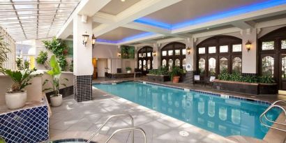 Refreshing indoor pool at Embassy Suites By Hilton San Francisco Airport Waterfront.