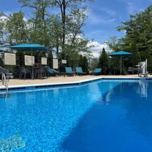 Refreshing outdoor pool at Hampton Inn Bloomington.