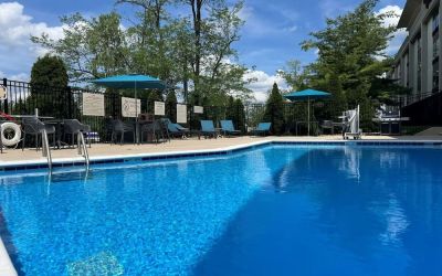 Refreshing outdoor pool at Hampton Inn Bloomington.
