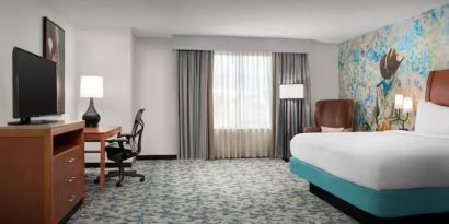 Spacious day use room with work desk at Hilton Garden Inn Fort Worth Medical Center.