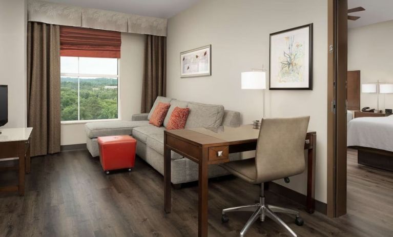 Day use room with living area at Embassy Suites By Hilton Birmingham.