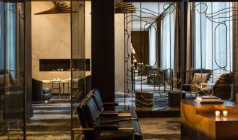 Lobby workspace at The Allegro Royal Sonesta Hotel Chicago Loop.