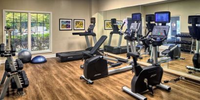 Well equipped fitness center at Atlanta Airport South.