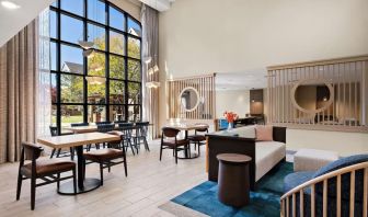 Lobby workspace, perfect for co-working at Sonesta ES Suites Denver South - Park Meadows.