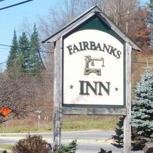Hotel signage at Fairbanks Inn.
