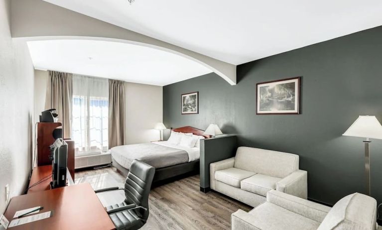 Spacious king suite at Quality Inn & Suites Liberty Lake - Spokane Valley.
