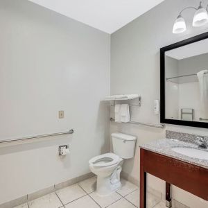 Guest bathroom at Quality Inn & Suites Liberty Lake - Spokane Valley.