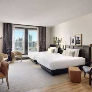 Day use twin room with work desk at The Clift Royal Sonesta.