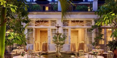 Beautiful patio with lounge seating at Royal Sonesta New Orleans.