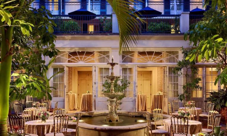 Beautiful patio with lounge seating at Royal Sonesta New Orleans.