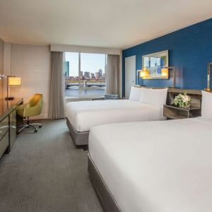 Bright and spacious day use twin room at Royal Sonesta Boston.