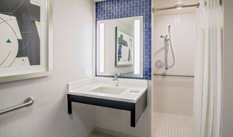 Private guest bathroom with shower at Royal Sonesta Boston.