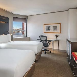 Day use twin room with work desk at Royal Sonesta Boston.