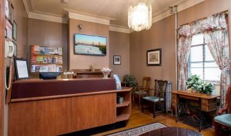 Reception with lounge seating at The Farrington Inn.
