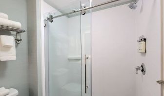 Private guest bathroom with shower and free toiletries at Holiday Inn Belcamp - Aberdeen Area.