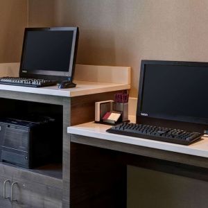 Business center with computers and printer at Sonesta ES Suites Chicago Downtown Magnificent Mile - Medical.