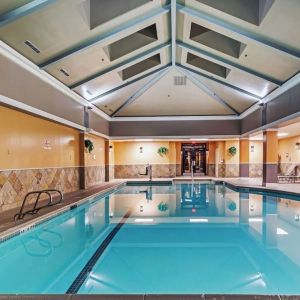 Relaxing indoor pool at DoubleTree By Hilton Tulsa-Downtown.
