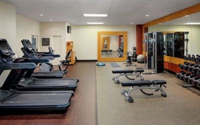 Fitness center at DoubleTree By Hilton Tulsa-Downtown.
