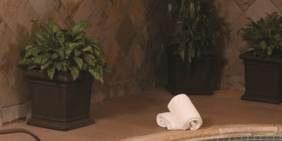 Relaxing indoor spa tub at DoubleTree By Hilton Tulsa-Downtown.

