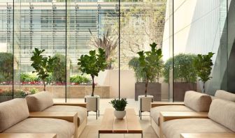 Lobby and coworking lounge at Hilton San Francisco Financial District.