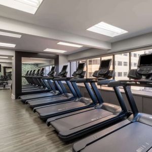 Fitness center at Hilton San Francisco Financial District.