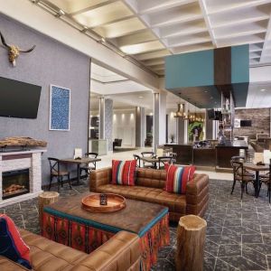 Lobby and coworking lounge at DoubleTree By Hilton Albuquerque.
