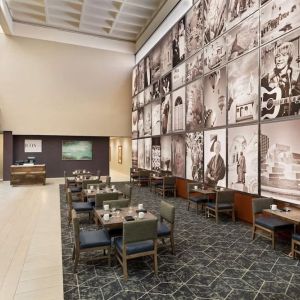 Breakfast area perfect for coworking at DoubleTree By Hilton Albuquerque.