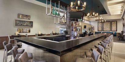 Hotel bar at DoubleTree By Hilton Albuquerque.