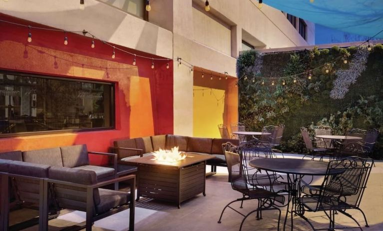 Courtyard with fire pit at DoubleTree By Hilton Albuquerque.