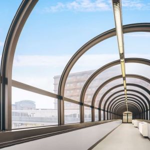Overpass bridge at Hilton Rosemont/Chicago O'Hare.