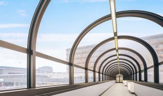 Overpass bridge at Hilton Rosemont/Chicago O'Hare.